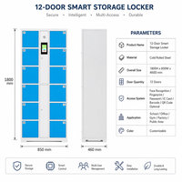 Casier intelligent pour colis à 12 compartiments, fabrication OEM/ODM, avec système d'accès couleur personnalisé et structure en acier durable