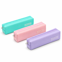 Trousse à crayons en plastique souple et colorée avec fermeture éclair, idéale pour l'école, les filles, les enfants et les étudiants