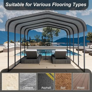 Vente en gros 11x19 <span class=keywords><strong>pieds</strong></span> en acier galvanisé étanche et durable double abri de voiture auvent de voiture exportation chinoise amovible pour arrière-cour - Product Image 5