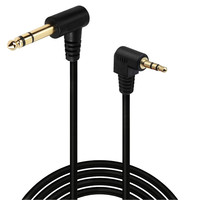 Câble audio stéréo PVC à angle droit de 1,8 m, 1/8 1/4, 3,5 mm TRS 6,35 mm, conducteur en cuivre pour ordinateur, téléphones mobiles, projecteur, haut-parleur