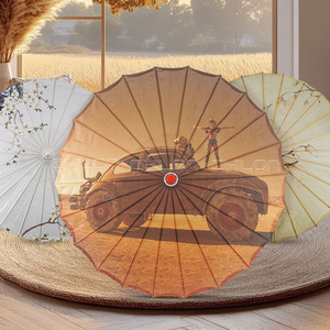 Vente en gros Parasols en papier polyvalents Parasols en papier blanc Parasols en papier japonais pour bricolage Artisanat Décoration de mariage - Product Image 2