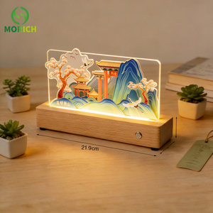 Lampe de nuit artistique en acrylique assemblée sur mesure, bâtiment de ville, support en acrylique, cadeau, présentoir de bureau, <span class=keywords><strong>puzzle</strong></span> de ville - Product Image 1