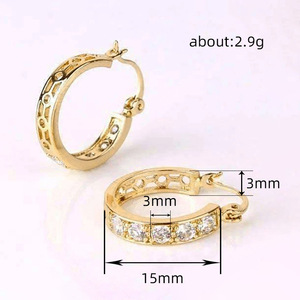 <b>Small</b> Y2K Hollow Huggie Earrings for Women Sparkling Hoop Ear Cuff Daily Fashion Jewelry - Product Image 4