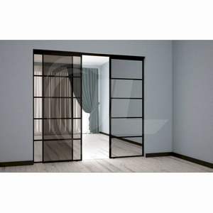 Modern ekonomik sürgülü cam güvenlik kapısı alüminyum alaşımlı çerçeve bina için cam kapi sallanan - Product Image 2