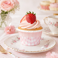 Moules à cupcakes en papier enduit de PET ou résistant à la graisse, 100 pièces, résistants à la chaleur, adaptés au four et au micro-ondes, jetables