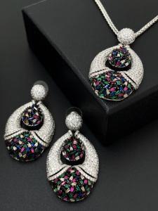 Offre spéciale pour femmes africaines 2pcs ensembles de <span class=keywords><strong>bijoux</strong></span> de mariée nouvelle mode Dubai ensembles de <span class=keywords><strong>bijoux</strong></span> conception d'accessoires de fête de mariage - Product Image 3