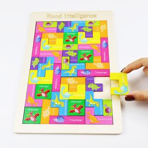 Blocs de construction pour enfants, jouet éducatif interactif parent-enfant, puzzle en bois avec lettres anglaises - Product Image 4
