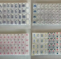 Tuiles décoratives en nacre blanche, ensemble de tuiles de mahjong américaines en nacre rose et blanc pur pour les soirées et les divertissements - The Mahjong House