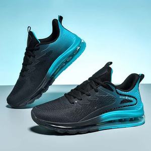 Chaussures pour hommes avec coussin d'air, semelle extérieure en caoutchouc absorbant les chocs, tige en maille tissée respirante, style décontracté, sport, entraînement, marche - Product Image 4