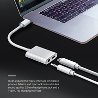 Adaptateur 2-en-1 USB-C mâle vers prise jack 3,5 mm femelle et chargeur USB-C double port avec puce de contrôle PD pour tablette, iPad, MacBook
