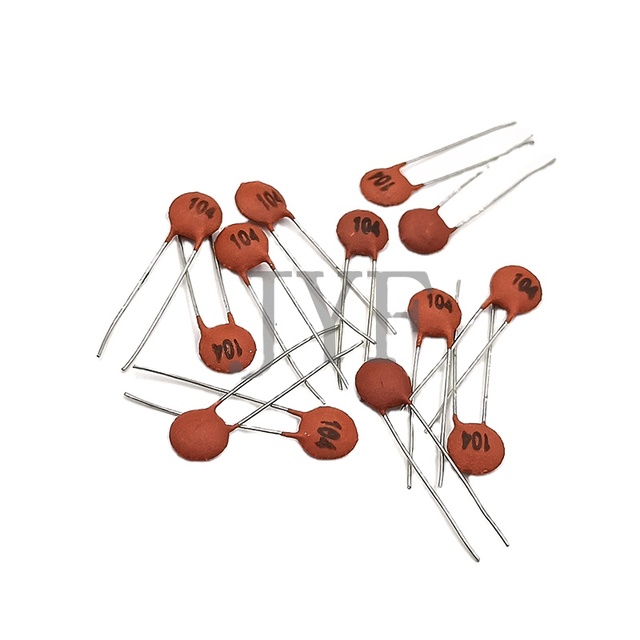 Red Yellow Plug-In Capacitor 50V 100V 104PF 103PF 0.1UF 100NF Capacitance 15PF 22PF 33PF 470PF 680PF Ceramic Chip Capacitors
