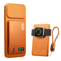 LC1C2 2x Cargador de Teléfono 10000mAh o 1x 5000mAh, Banco de Energía Magnético Inalámbrico 20W PD con Correa y Protección NTC Contra Cortocircuitos