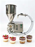 Machine de remplissage pour desserts superposés, mousse, parfait, beignets, croissants, cupcakes, biscuits, pâtisseries, avec garnitures cerise, chocolat et caramel