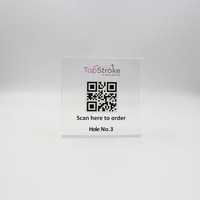 Bloc acrylique transparent de support de code barres de Wifi QR de bloc acrylique clair carré de code barres pour le restaurant
