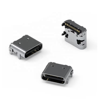 Conector USB 3.1 Tipo C Horizontal SMT de 180 Grados y 16 Pines, Conector Hembra Tipo C de 3A/5A para PCB