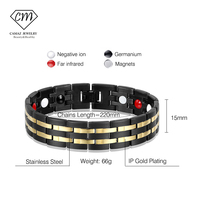 Bracelet d'énergie quantique en acier inoxydable 316L CAMAZ, thérapie magnétique, améliore le sommeil pour les soins de santé