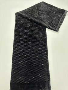 Sequin nhung cơ sở thêu kẻ sọc nhỏ mô hình quần áo vải sườn xám thêu vải - Product Image 4