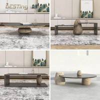 Table basse d'appoint en marbre noir, design moderne, pierre, salon, table basse ronde en marbre moderne, pierre de rivière personnalisée, jardin