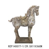 Décoration intérieure antique en résine, artisanat de cheval de guerre de la dynastie Tang, sculpture de cheval rétro fengshui, culture chinoise pour la décoration intérieure