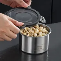 Conteneur alimentaire en acier inoxydable, réservoir hermétique, boîte de rangement pour grains de café, collations, feuilles de thé, organisateur, accessoires de cuisine