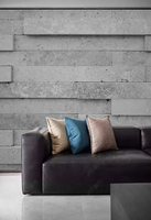 Décoration intérieure rustique industrielle Panneau mural 3D gris avec papier peint à motif de briques de pierre