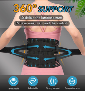 Ceinture de soutien de la taille médicale personnalisée Double traction respirante lombaire orthèse dorsale élastique réglable soulagement de la douleur sport en nylon - Product Image 3