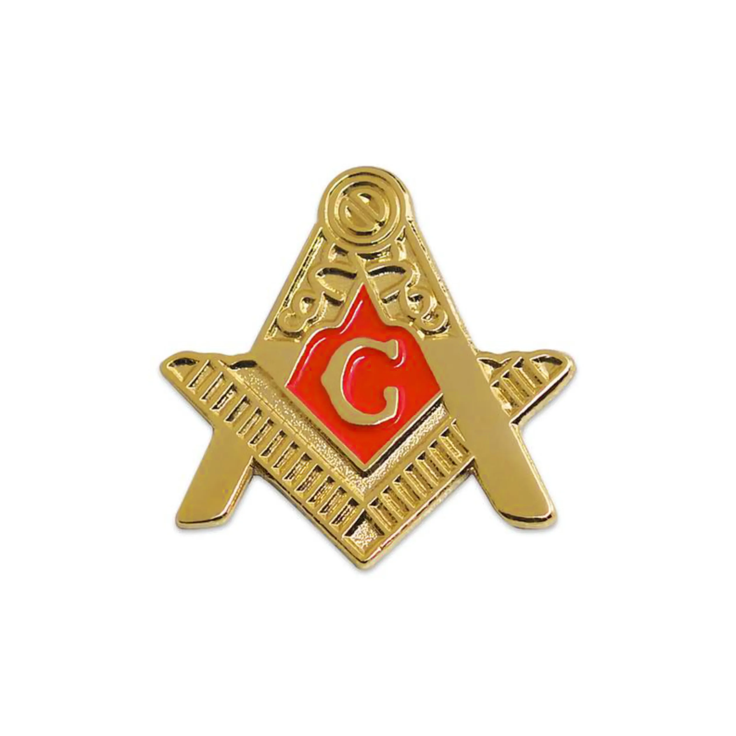 Masonic Square & Compass Metal Soft Enamel Pin Badge Gold Brass OEM Service Europe Cartoon Painted Packing Card,opp Bag 25mm