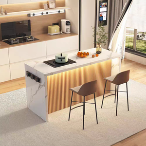 <span class=keywords><strong>Bancone</strong></span> <span class=keywords><strong>Bar</strong></span> Moderno in Marmo Personalizzato con Luce LED, Isola per Cucina e Ristorante - Product Image 1