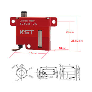 Ventas Calientes KST SV10M-12A DC12V Super Alto Voltaje 9.0Kgf.cm 0.11seg/60. Ala sin núcleo de aleación de aluminio de 1520Hz para planeadores RC - Product Image 4