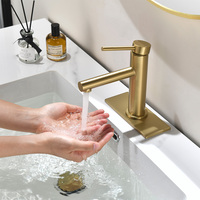 Robinet de lavabo de salle de bain moderne à poignée unique en laiton avec cartouche céramique, finition nickel brossé, fournisseur d'usine, garantie 5 ans