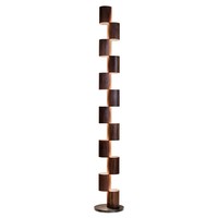 Lampe de sol LED en bois moderne avec base en métal, luminaire sur pied minimaliste design pour salon