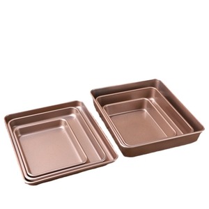 Bandeja Rectangular para Hornear de Acero al Carbono con Revestimiento Antiadherente Dorado, Apta para Horno, para Pizza y Otros Usos Domésticos - Product Image 4