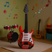 MAZZEO GIOCATTOLI Guitare musicale jouet Rock Band 63 cm en plastique, fonctionnant sur piles, avec lumières et sons, pour les enfants de 5 à 7 ans, modèle 8033614151990