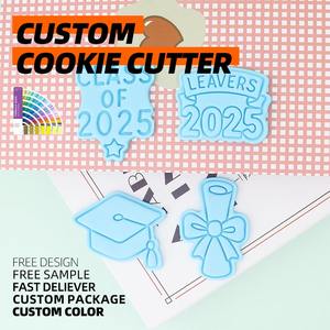 Serie de temporada de graduación Doctor Hat Certificado de graduación Cortadores de galletas de plástico ecológicos Amor 3D Dibujos animados DIY Impresión de arcilla - Product Image 1