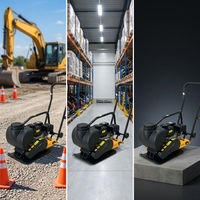 Compacteur à plaque vibrante Honda d'occasion 40 kg, haute efficacité, à essence, design léger pour travaux de terrassement et de creusement de fossés étroits