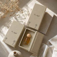 Boîte d'emballage de parfum à double ouverture, personnalisée, en cuir, pour cosmétiques, boîte à huiles essentielles de 10 ml, boîte à rouges à lèvres en papier texturé, boîte cadeau d'aromathérapie