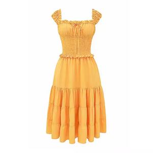 Nuevo Vestido Largo Halter sin Tirantes con Volantes de Encaje, Elegante Vestido de Verano sin Mangas con Pliegues para Mujer - Product Image 6