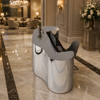 Bar en acier inoxydable moderne haut de gamme personnalisé Hôtel Salle de sport Studio de danse Réception Salon de beauté Salon de coiffure Vêtements Design graphique