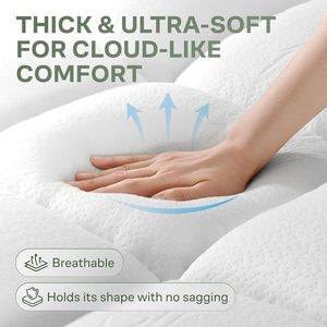 <span class=keywords><strong>Surmatelas</strong></span> extra-épais de 2 pouces pour lit Queen Size, ultra-doux en viscose de bambou, avec poches profondes et silencieux - Product Image 2