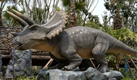 Modèle de Triceratops animatronique, dinosaure robotisé, fabrication sur mesure à l'usine de Zigong, avec son et mouvements réalistes, accessoire d'exposition pour parc à thème