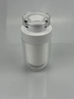 Bouteille vide en acrylique double couche, qualité alimentaire, OEM ODM, taille personnalisée, conteneur de luxe pour capsules, pilules, suppléments