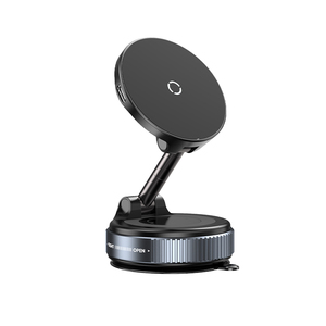 Magnetic Wireless Phone Holder with Charger 360 Degree <b>Rotating</b> Aluminum Alloy Dashboard Mount Vacuum Suction Car Stand - Product Image 1