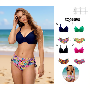 HDJ Plus Size One Piece Swimsuit Tummy Control Bodycon V-neck Swimwear Elastic Waist Print Spandex Polyester 66838 - Product Image 4