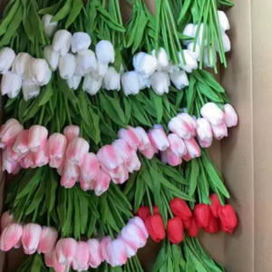 1 Pu flores artificiales al por mayor nueva boda flor artificial tulipán ramo hogar sala de estar Decoración - Product Image 1