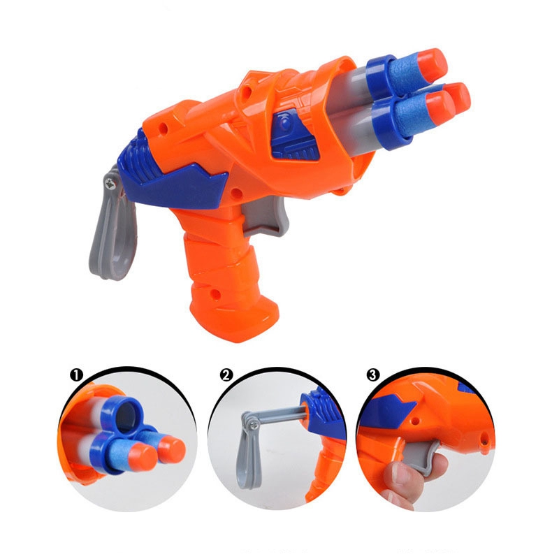 ミニオレンジ & ブルーソフトプラスチック製ピストルガン