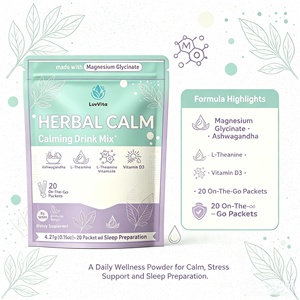Super Calm Drink Mix Ashwagandha L-Teanina Magnesio Glicinato Sin Azúcar 20 Sobres Suplemento Calmante para el Estrés y el Sueño - Product Image 3