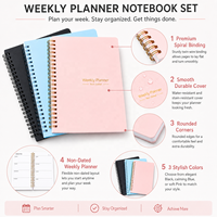 Carnet à spirale A5 personnalisé avec reliure Wire-O, agenda hebdomadaire pour l'école, le bureau, les études, les affaires et les cadeaux, papier offset