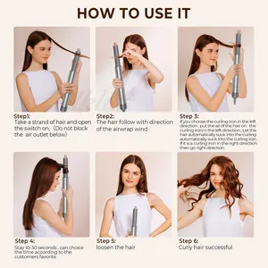 BLDC BRUSHLESS HIGH SPEED MULTI STYLER 1400W CURLER STRAIGHTENER COMB CRYSTAL HOT COLD AIR BRUSH HAIR DRYER SET