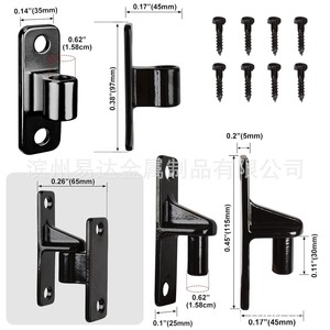 Bisagras de puerta negras para montaje en pared, de acero inoxidable 304, con apertura de 180 grados para puertas de granja - Product Image 2