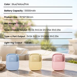 แบตสำรองพก<span class=keywords><strong>พา</strong></span>ขนาดเล็กพิเศษ 20W/22.5W ชาร์จเร็<span class=keywords><strong>ว</strong></span> PD พร้อ<span class=keywords><strong>ม</strong></span>หน้าจอ LED แสดงผล  ความจุ 10000mAh สายชาร์จ Type C ในตั<span class=keywords><strong>ว</strong></span> พร้อ<span class=keywords><strong>ม</strong></span>สายคล้องคอ - Product Image 3